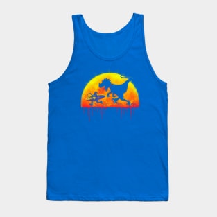 T Rex Dino Surfin Tank Top